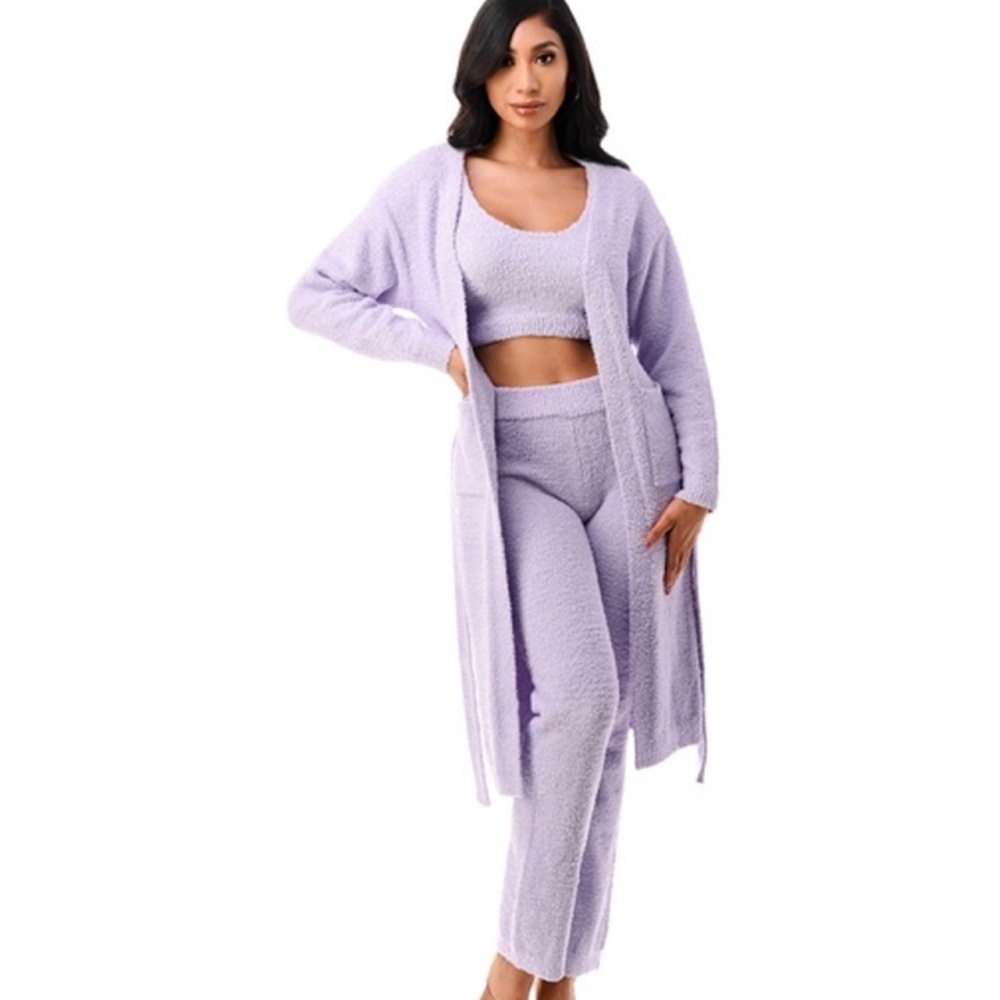 Fuzzy 3-Piece Lavender Lounge Set